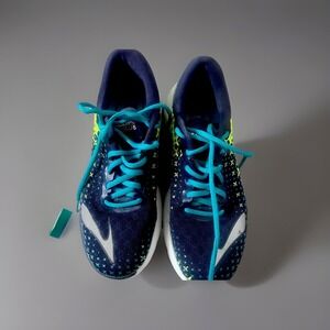 Brooks PureFlow 5 Running Shoes Womens 8 Navy Blue Neon Yellow Athletic Sneaker